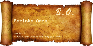 Barinka Oros névjegykártya