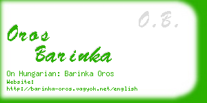 oros barinka business card